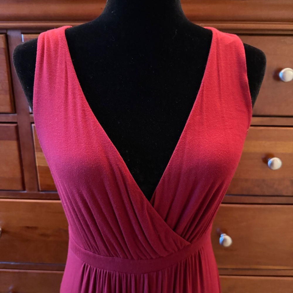 Matty M Deep Red Maxi Dress - Picture 4 of 5
